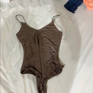 Silky brown one piece shirt